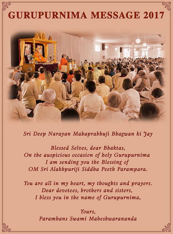 Vishwaguruji Gurupurnima Üzenete 2017